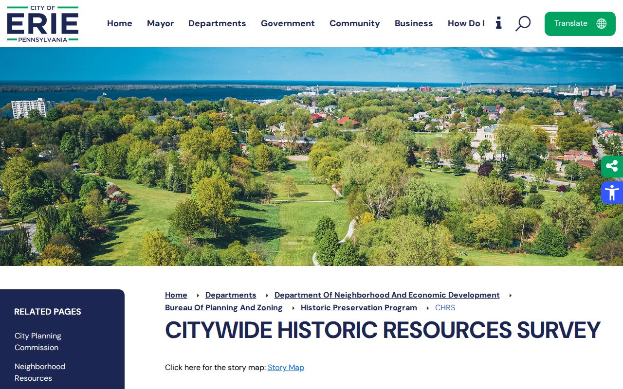 Erie neighbors research using City historic-resources survey context