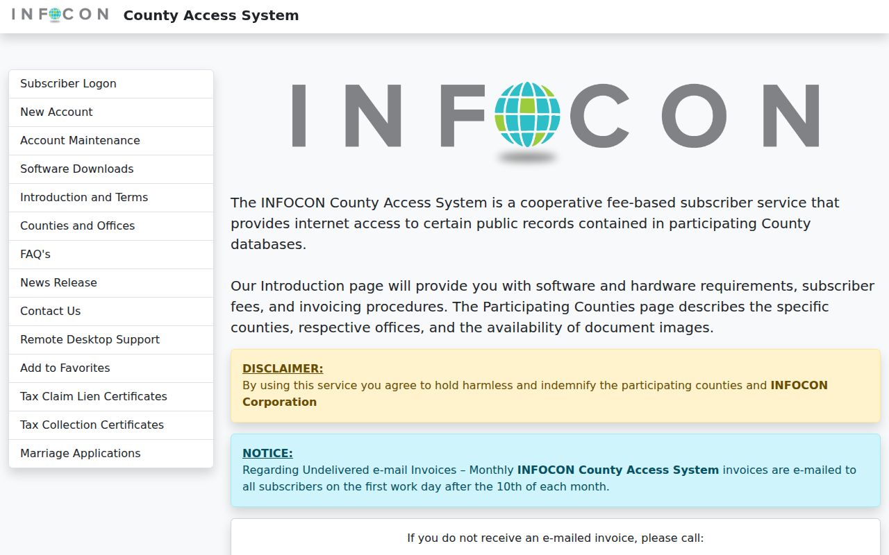 Erie street directory INFOCON recorder access condition